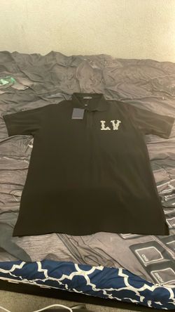 Louis Vuitton Men’s Black Polo Shirt 2XL Short Sleeve Cotton Piqué LV Logo (WITH TAG)