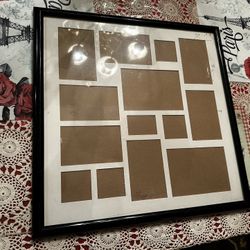 Black Multi-Photo Collage Frame, 21” x 21 (holds 14 photos)