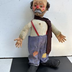 Rare 1950's Emmett Kelly's Willie The Hobo Weary Clown Doll 21" Barry Toy NYC