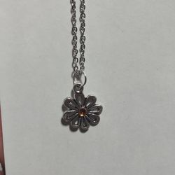 flower orange sapphire necklace 