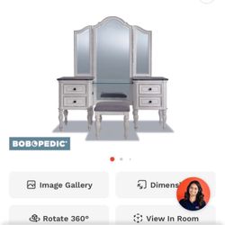 Scarlett White & Oak 4 Drawer Vanity Set