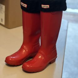 Hunter Red Rain Boots, Size-9, $50