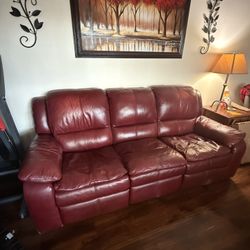 Maroon Leather Couch
