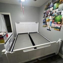 White Bed Frame and Box Springs