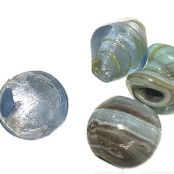 4 Stunning Large Blue Glass Beads 