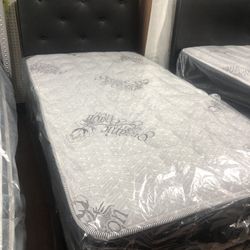 New Twin Size Bed With Mattress And Boxspring Included 