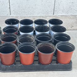 Starter Kit Growing Flowers Vegetables Plants 16 Plastic Pots Carrying Case