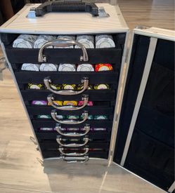 Poker Chip Set with Aluminum Rolling Case