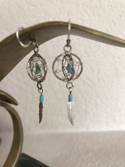 Dream Catcher Turquoise Earrings