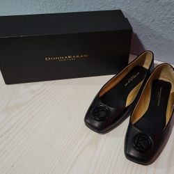 Donna Karen New York Black Kaylee Ballet Flats Size 7.5 