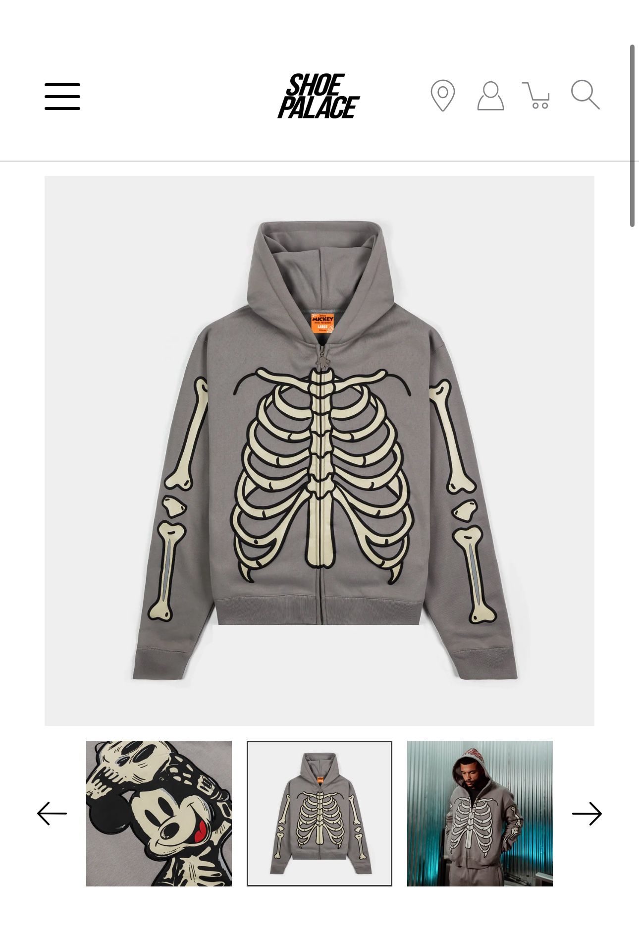 Disney Mickey And Friends By Shoe Palace Skelton Zip Up 