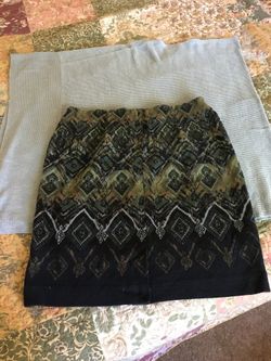J Jill sweater skirt(sm petite) and poncho(one size)