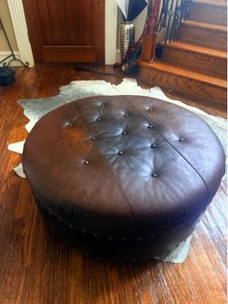 Leather ottoman table