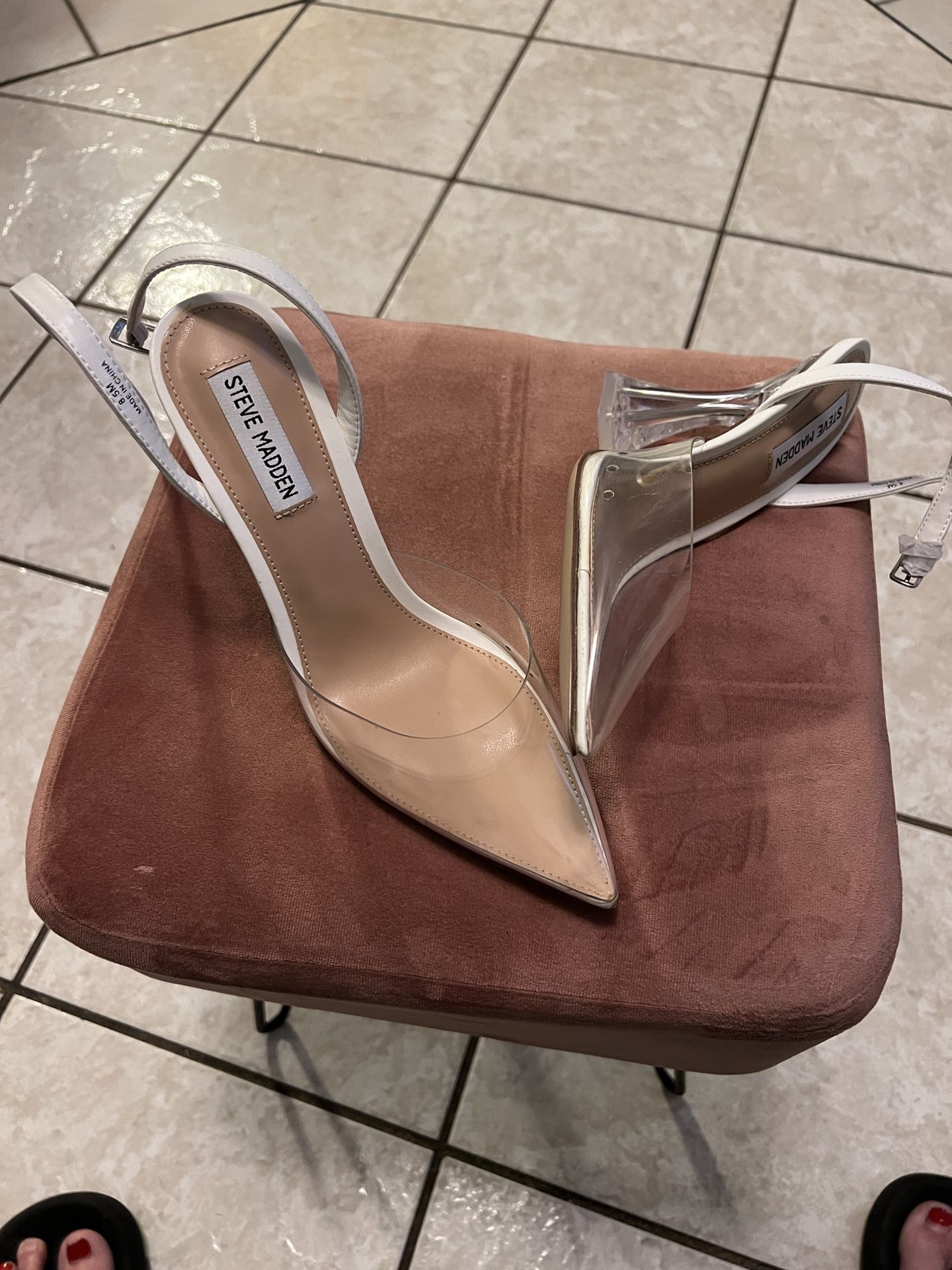 Steve Madden Women's Clear and Tan Heels