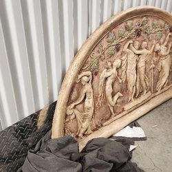 Vintage Rare Italian  Cement Garden Or Anywhere  Piece Hangs Off Of The Wall