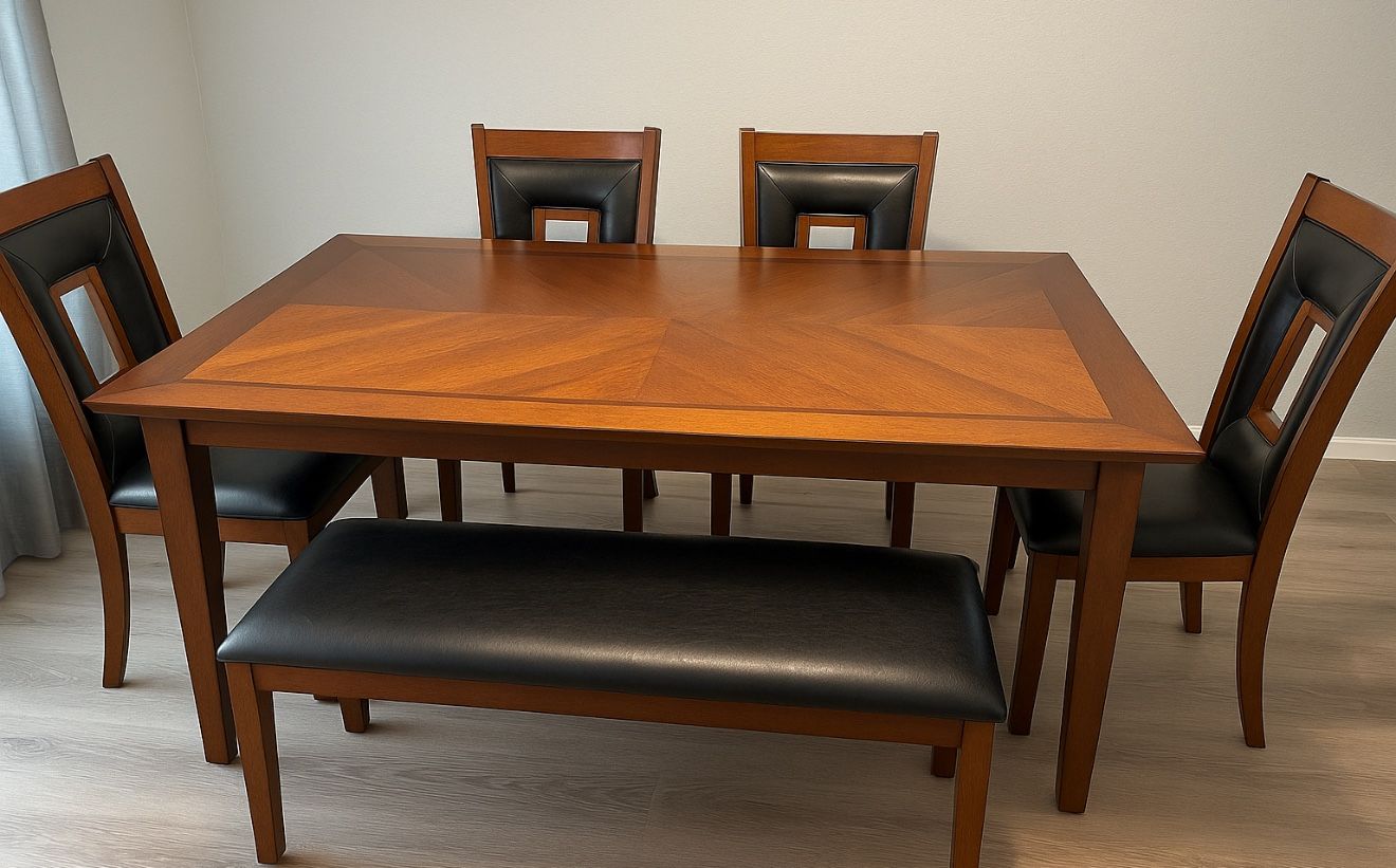 7-Piece Dining Table Set with Bench