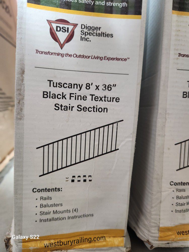Tuscany 8'x36" Black fine texture stair section