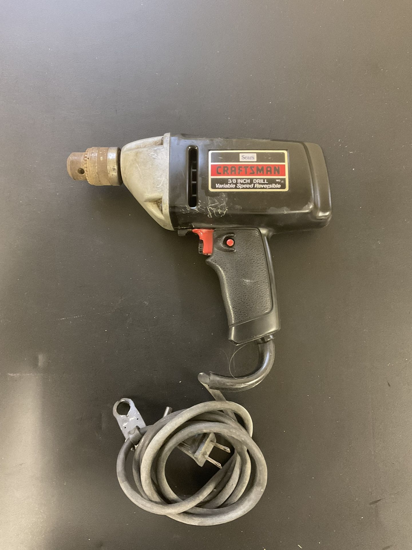 Vintage Sears Electric Drill With Key For Chuck! Variable Speed And Reversible!