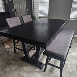 Beautiful Wood Dining Table and Bench