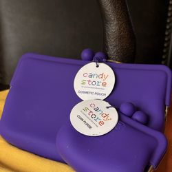 Candy Store Purple Silicone Cosmetic Pouch and coin purse