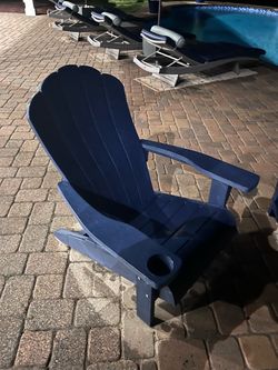 4 Navy Blue Adirondack Chair with Cup Holder