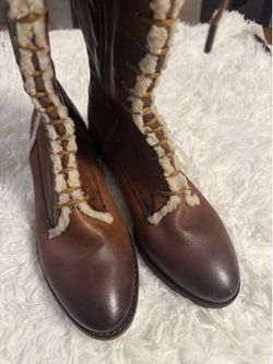 Brand New Brown Leather Boots, 9.5M