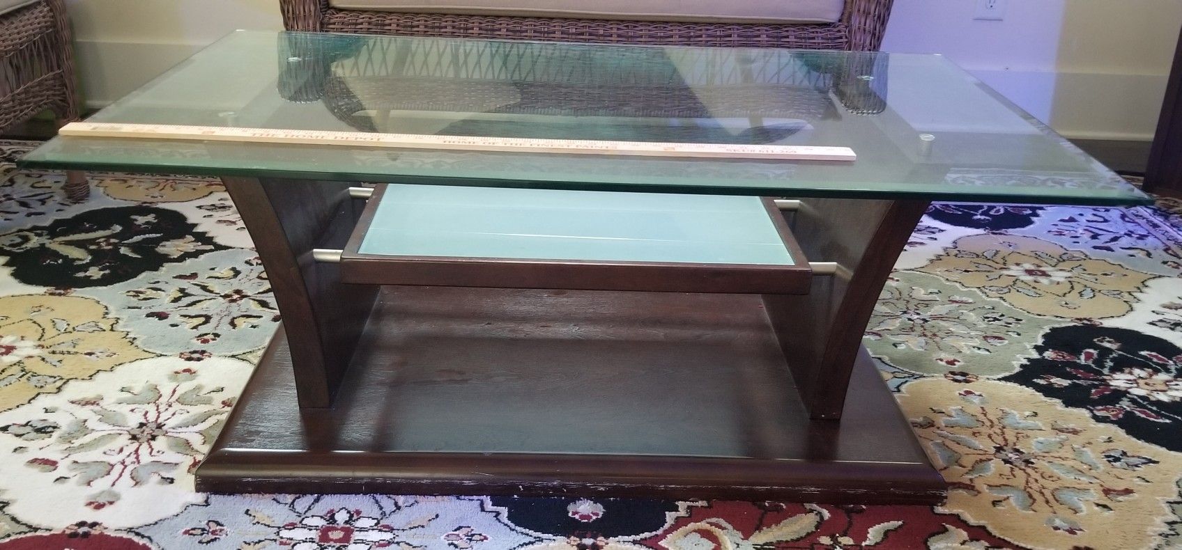 48"×32" Glass Top Center Table
