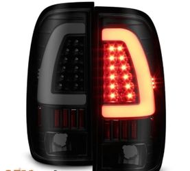 97-03 Ford F-150 F-250 Black Smoke LED Bar Tail Lights