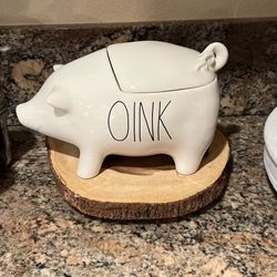 Rae Dunn Oink Pig Cookie Jar