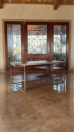 Coaster Fine Furniture- Grey & Chrome Two Tier Coffee Table