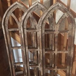 34" Cathedral Wood Arches, 3 PC 