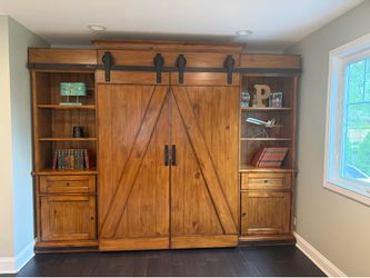 Wooden TV entertainment center