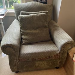 Green Arm Chair And Ottoman