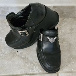 Women's Harley Davidson Slide Boots Size 8 With Logo And Buckle