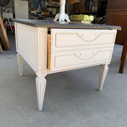 Large square end table with drawer