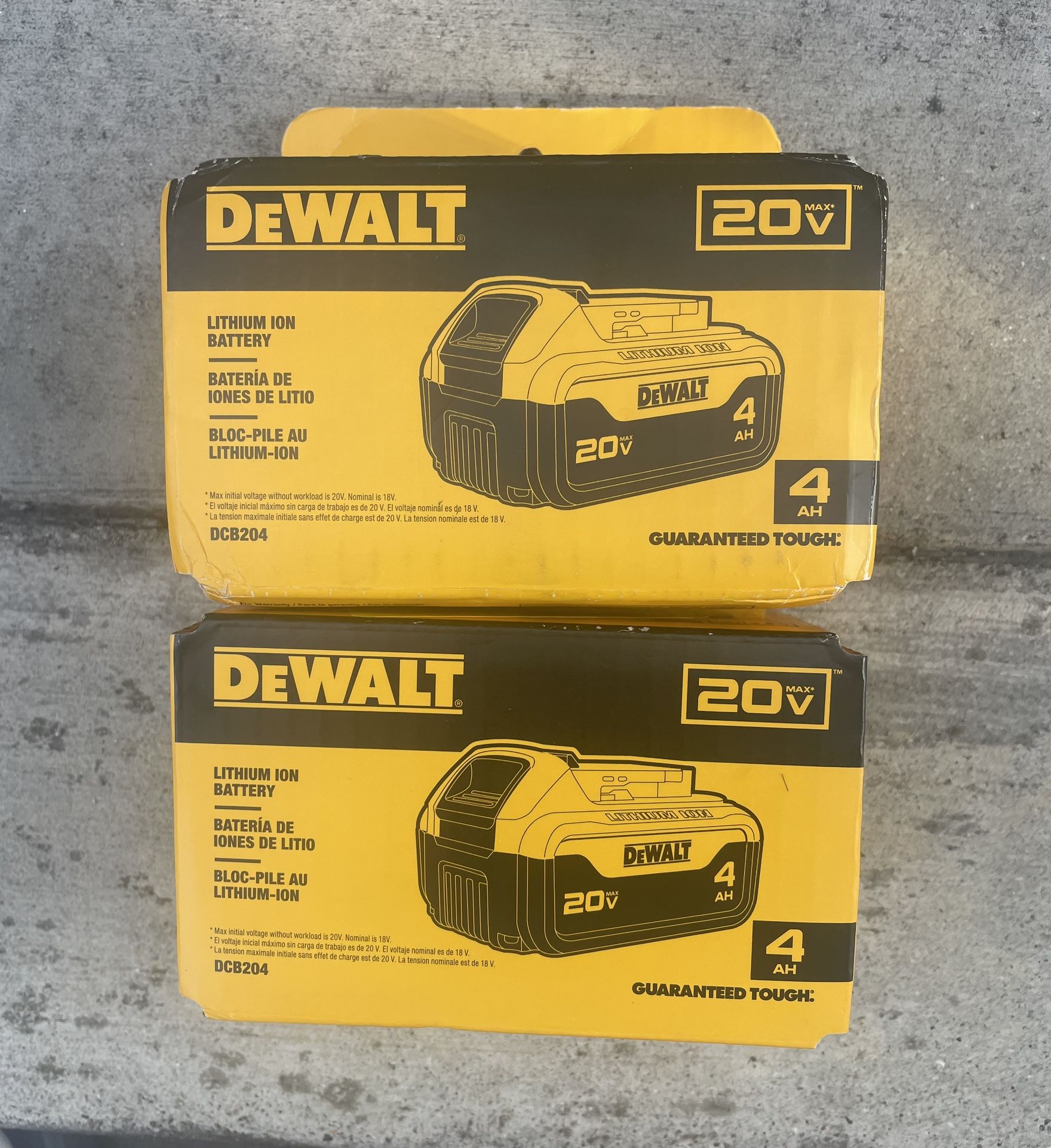 2 Dewalt 20v 4AH Batteries
