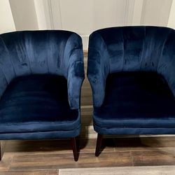 2  Blue World Market Lounge Chairs
