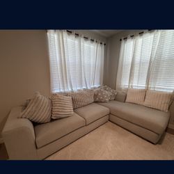 Gray and white sofa sectional