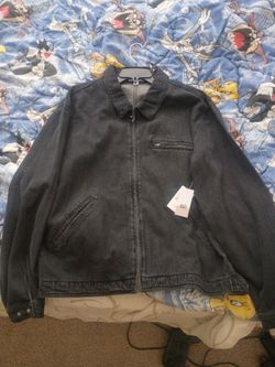 XL Black Washed Denim Jacket