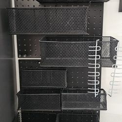 2 Peg Boards With Multiple Storage Shelves