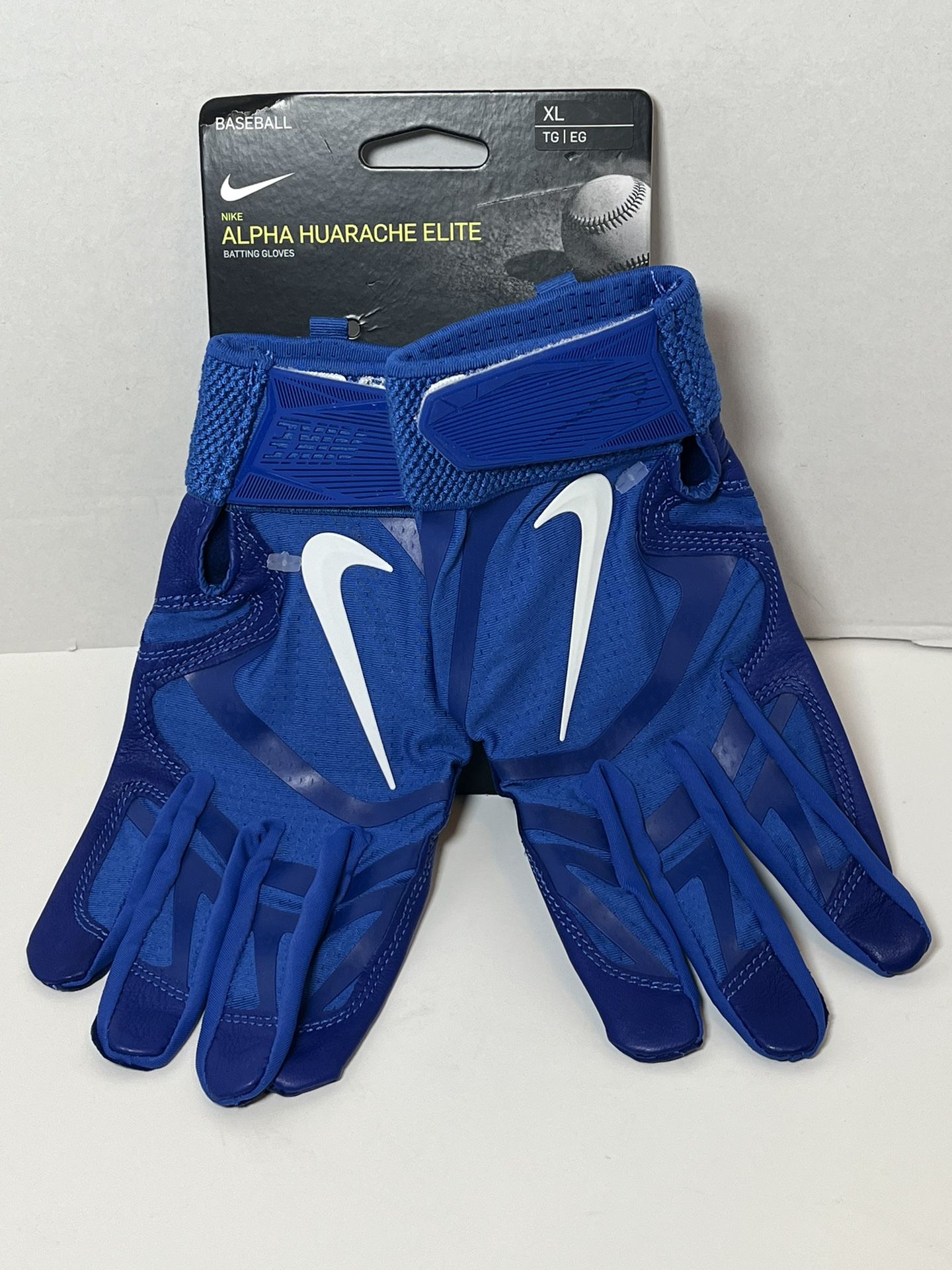 Nike Alpha Huarache Elite Baseball Batting Gloves Royal Blue Mens XL CV0696-468