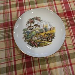 Vintage China Plate-English Cottage Scene