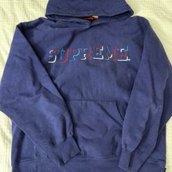 Blue supreme Hoodie Logo 