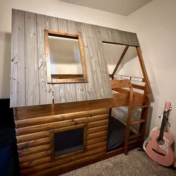 Wood Cabin Bunk Bed