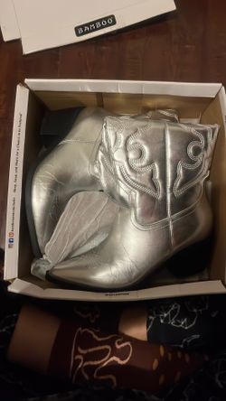 Metallic Silver Cowgirl Boots