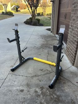 Golds Gym Weight Bench Curl Bar And Dumbbells