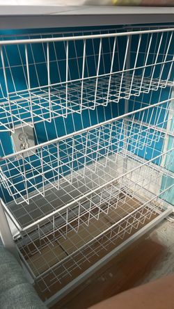 White Wire Basket Storage Rack Unit