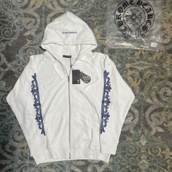 Chrome Heart Rolling Stone White Hoodie