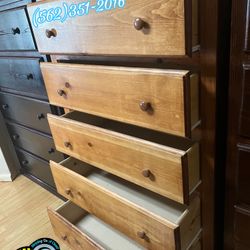 Oak Jumbo Dresser Cajonera 2 Knob Chest Drawer Mueble Nuevo New 
