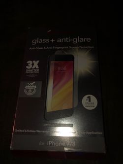 Zagg invisible shield glass + anti-glare for iPhone 7/8 opened box